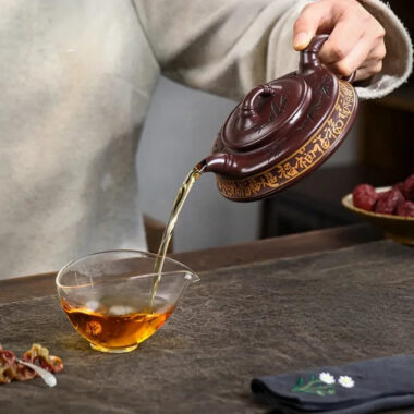 Full Handmade Yixing Zisha Teapot [Zhu Yun Baifu] (Zi Xue Sha – 380ml)