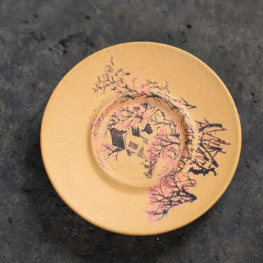 Handmade Yixing Zisha Gaiwan [Spring of Jiangnan] (Huangjin Duan Ni – 150ml)