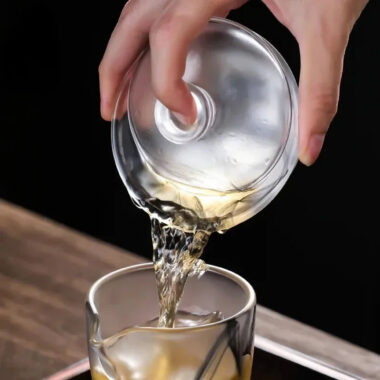Ink Paint Glass Zen Tea Cup/Fair Cup/Gaiwan/Tea Strainer/Full Set