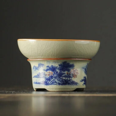 Jindezhen Gu Ru Ice Crackle Ceramic Fair Cup / Strainer [Jiangshan Keran]