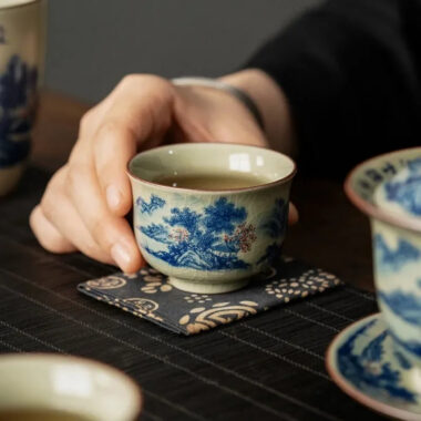Jindezhen Gu Ru Ice Crackle Ceramic Tea Set [Jiangshan Keran]