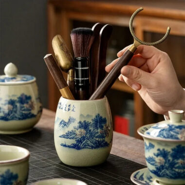 Jindezhen Gu Ru Ice Crackle Ceramic Tea Set [Jiangshan Keran]