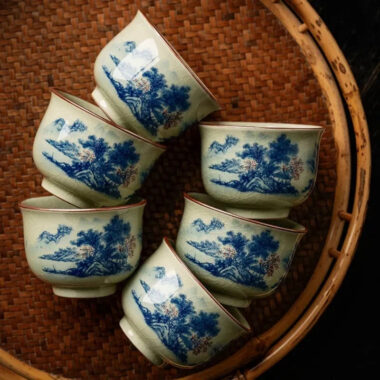 Jindezhen Gu Ru Ice Crackle Ceramic Tea Set [Jiangshan Keran]