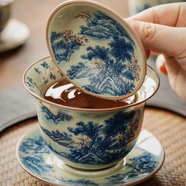 Jindezhen Gu Ru Ice Crackle Ceramic Tea Set [Jiangshan Keran]