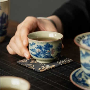 Jindezhen Gu Ru Ice Crackle Ceramic Tea Set [Jiangshan Keran]