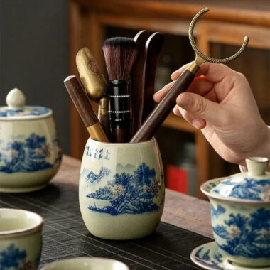 Jindezhen Gu Ru Ice Crackle Ceramic Tea Set [Jiangshan Keran]