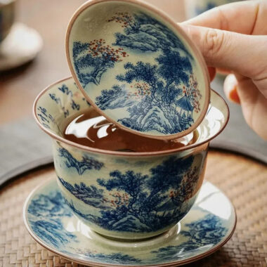 Jindezhen Gu Ru Ice Crackle Ceramic Tea Set [Jiangshan Keran]