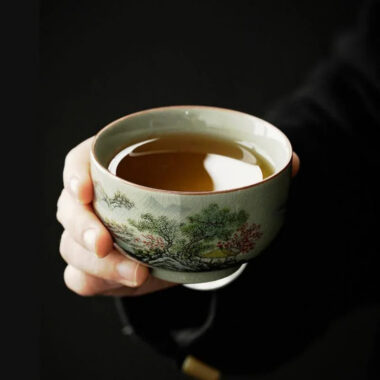 Jindezhen Gu Ru Ice Crackle Ceramic Tea Set [Zhi Ci Qinglu]