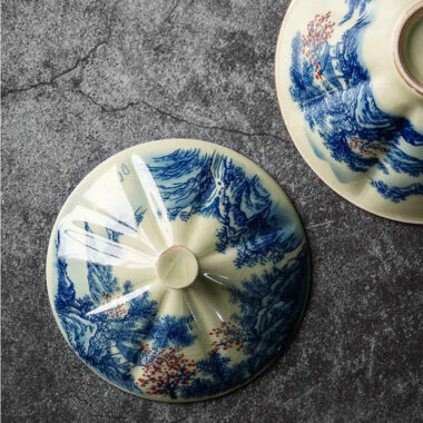 Jindezhen Ice Crackle Sancai Gaiwan [Jiangshan Ke Ran Series – Straw Hat] 130ml