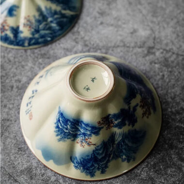Jindezhen Ice Crackle Sancai Gaiwan [Jiangshan Ke Ran Series – Straw Hat] 130ml