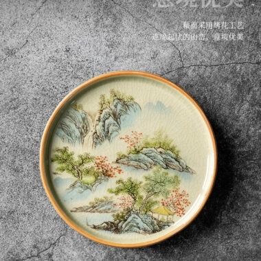 Jindezhen Ice Crackle Sancai Gaiwan [Zhi Ci Qinglu Series – Straw Hat] 130ml