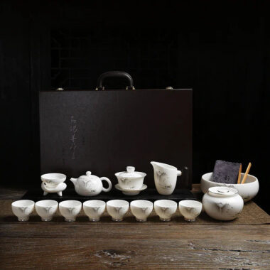 Mutton Fat Jade White Porcelain Tea Gift Set [Shangshan Ruoshui]