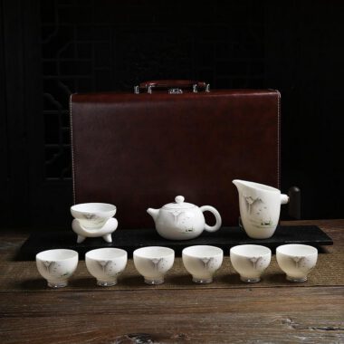 Mutton Fat Jade White Porcelain Tea Gift Set [Shangshan Ruoshui]