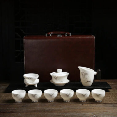Mutton Fat Jade White Porcelain Tea Gift Set [Shangshan Ruoshui]