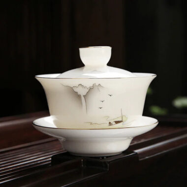 Mutton Fat Jade White Porcelain Tea Gift Set [Shangshan Ruoshui]