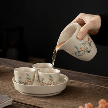 Plant Ash Ceramic Gongfu Tea Gift Set