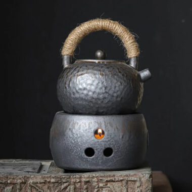 Retro Gilded Ceramic [Hammer Pattern Tiliang Teapot] 450ml