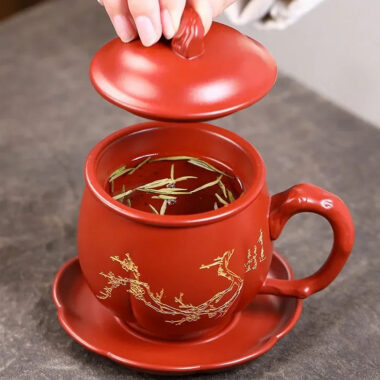 Yixing Zisha Tea Mug with Filter [An Xiang] 300ml