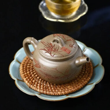 Yixing Zisha Teapot [Bamboo Breeze] (Qinghua Duan Ni – 200ml)