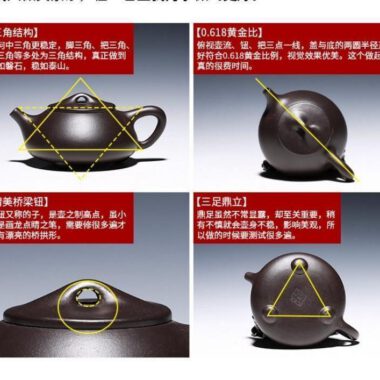 Yixing Zisha Teapot [Jingzhou Shi Piao] (Hei Jin Sha/Dahongpao – 240/210ml)