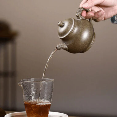 Yixing Zisha Teapot [Long Yun Pan Hu] (Long Bei Qing – 260ml)