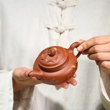 Yixing Zisha Teapot [Lotus Antique] (Jiang Po Ni – 200ml)