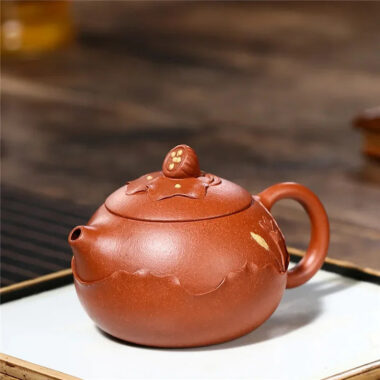 Yixing Zisha Teapot [Lotus Xishi] (Hong Jiang Po Ni – 250ml)