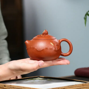 Yixing Zisha Teapot [Lotus Xishi] (Hong Jiang Po Ni – 250ml)