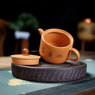 Yixing Zisha Teapot [Lucky] (Huangjin Duan Ni – 150ml)