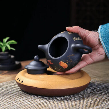 Yixing Zisha Teapot [Officer Hat] (Hei Ni – 240ml)
