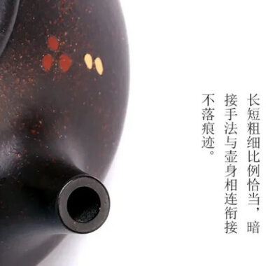 Yixing Zisha Teapot [Plum Blossom Shi Piao] (Hei Jin Sha – 220ml)