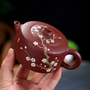 Yixing Zisha Teapot [Plum Blossom Tianji] (Zi Hong Ni – 190ml)