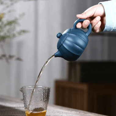Yixing Zisha Teapot [Ribbed Xishi] (Tian Qing Ni – 280ml)