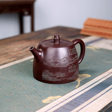 Yixing Zisha Teapot [Shanshui Han Duo] (Zi Ni – 400ml)