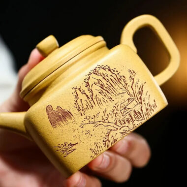 Yixing Zisha Teapot [Sifang Dezhong] (Huangjin Duan Ni – 220ml)