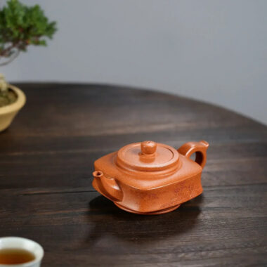 Yixing Zisha Teapot [Sifang Zhou Pan] (Hong Jiang Po Ni – 270ml)