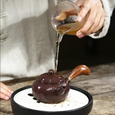 Yixing Zisha Teapot [Tang Yu Side Handle Pot]  (Zi Ni – 220ml)