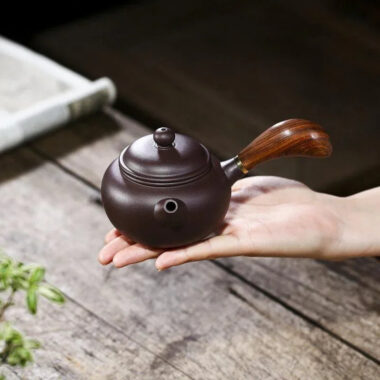 Yixing Zisha Teapot [Tang Yu Side Handle Pot]  (Zi Ni – 220ml)