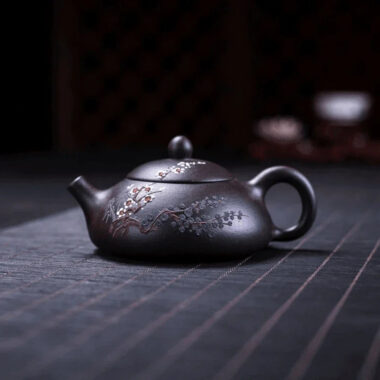 Yixing Zisha Teapot [Three Friends of Winter] (Hei Jin Sha – 160ml)