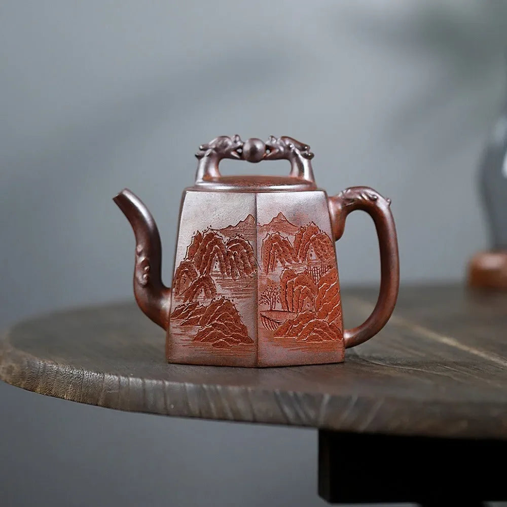 Yixing Zisha Teapot [Twin Dragon Ball] (High Temperature Duan Ni Fired – 340ml)