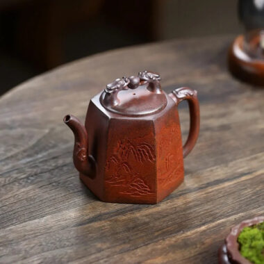 Yixing Zisha Teapot [Twin Dragon Ball] (High Temperature Duan Ni Fired – 340ml)