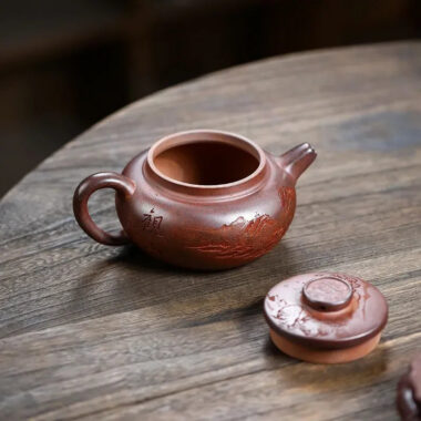 Yixing Zisha Teapot [Yuan Zhu Guan Shan] (High Temperature Duan Ni – 290ml)