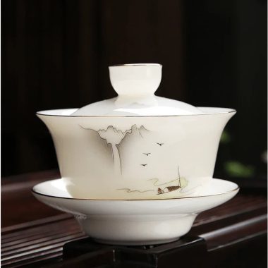 Mutton Fat Jade White Porcelain Tea Gift Set [Shangshan Ruoshui]