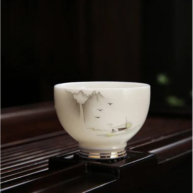 Mutton Fat Jade White Porcelain Tea Gift Set [Shangshan Ruoshui]