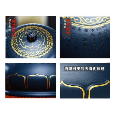 Full Handmade Yixing Zisha Teapot [Jixiang Jinlian] (Tian Qing Ni – 350ml)