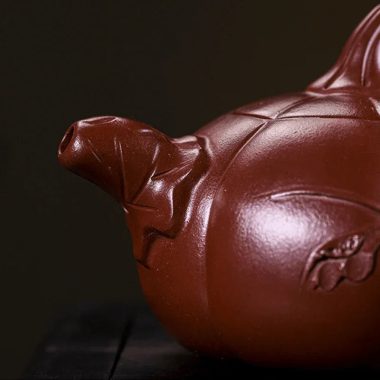 Full Handmade Yixing Zisha Teapot [Pumpkin] (Zi Ni – 380ml)