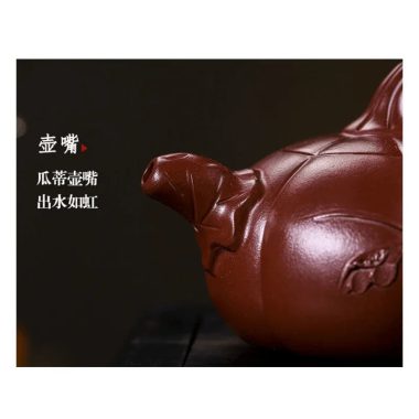 Full Handmade Yixing Zisha Teapot [Pumpkin] (Zi Ni – 380ml)