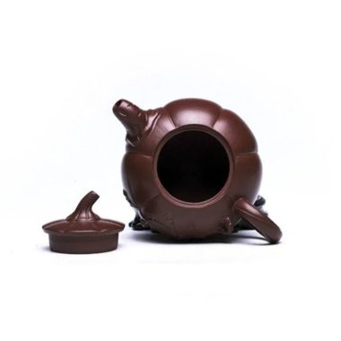 Full Handmade Yixing Zisha Teapot [Pumpkin] (Zi Ni – 380ml)