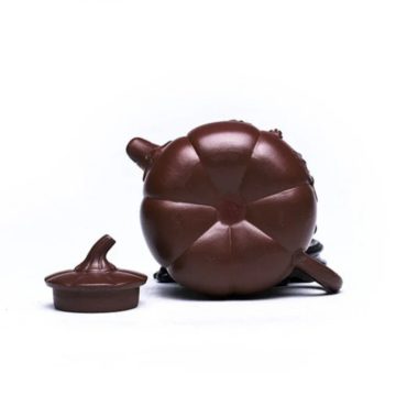 Full Handmade Yixing Zisha Teapot [Pumpkin] (Zi Ni – 380ml)