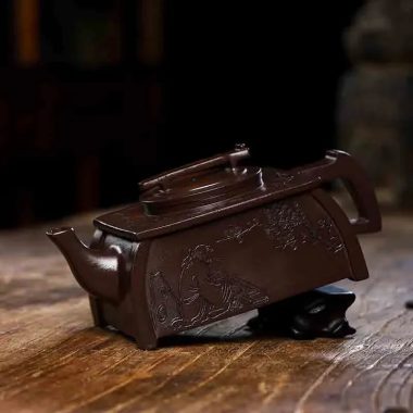 Full Handmade Yixing Zisha Teapot [Qin Zun] (Lao Zi Ni – 450ml)